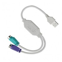 Adaptateur actif PS/2 vers USB, convertisseur double clavier et souris PS2 pour PC portable Windows 10 11 Linux Mac, Plug and Play, sans pilote