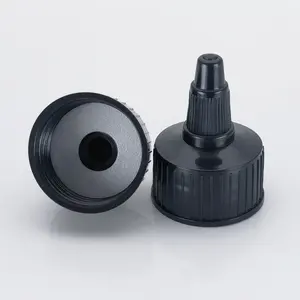 28mm Long Tip Nozzle Cap Plastic Bottle Black Nozzle Cap 28-410 Twist Top Cap