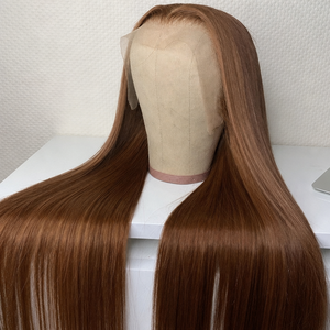Parrucca Liscia con Frontale in Pizzo 13x4, 100% <span class=keywords><strong>Capelli</strong></span> Umani, Colore Marrone <span class=keywords><strong>Chiaro</strong></span>, Può Essere Permanente e Tintura - Product Image 1