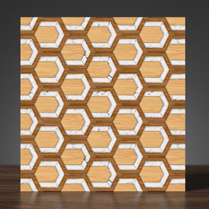 Carreaux de sol en céramique de porcelaine émaillée brillante imprimés numériquement effet bois marbre 40x40cm, résistants aux acides et antidérapants - Product Image 5