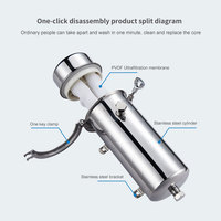 Ioniseur d'eau pour toute la maison Vamia HM-100, purificateur d'eau 1000L/h, grand débit, sans électricité, système d'ultrafiltration en acier inoxydable 304