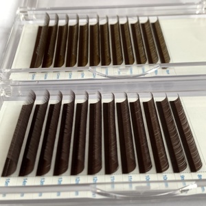 Nuovo Trend Vassoio di Extension Ciglia Morbide in Fibra PBT Coreana Marrone Scuro 0.03 0.05 0.07 per Volume Russo e Mega Volume - Product Image 2