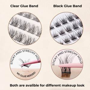 Grupos <span class=keywords><strong>de</strong></span> Pestañas Autoadhesivas Pre-Encoladas Personalizables Hechas a Mano, Pestañas 3D Naturales, Pestañas en Grupo <span class=keywords><strong>de</strong></span> Alta Calidad al por Mayor - Product Image 2