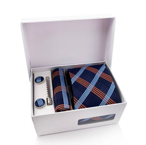 High Quality Necktie With <b>Gifts</b> <b>Box</b> Pocket Square Cufflinks Tie Clip Set for Wedding - Product Image 5