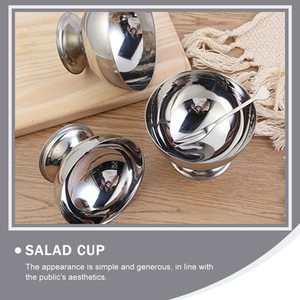Tigela de Aço Inoxidável para Sorvete e Sobremesa, Taças Metálicas para Pudim, Suporte para Salada, Parfait, Lanche, Frutas e Doces - Product Image 4
