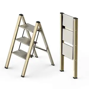 Banquinho de escada de aço portátil para uso interno escadas dobráveis para uso ao ar livre armazenamento por atacado fabricação de escadas