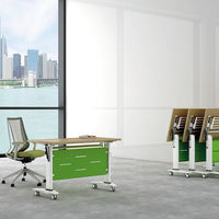 Table de conférence pliable au design moderne à roulettes bon prix Tables pliantes de réunion de bureau Matériau Mfc Bureau modulaire Bureau à domicile