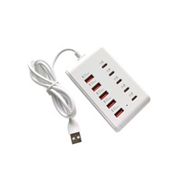 Hub USB-C OTG 10 ports (5 USB, 5 PD) avec extension de charge et station d'accueil pour ordinateur portable