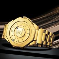 Reloj de Cuarzo Poedagar 670 para Hombre, con Esfera sin Espejo, Resistente al Agua, con Correa de Acero Inoxidable