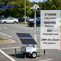Solution de sécurité mobile temporaire pour chantier : Caméra PTZ sans fil 4G/5G mobile, remorque CCTV solaire