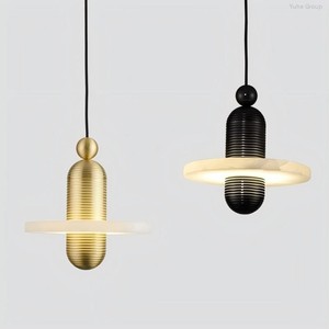 Lámpara Colgante Nórdica Pequeña de Mármol Ovalado con LED para Decoración de Dormitorio, Comedor o Restaurante - Product Image 1