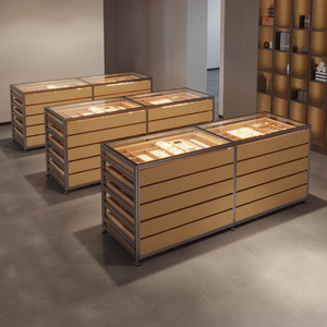 Nordic nhôm hồ sơ gỗ bạch dương thân thiện với môi có thể điều chỉnh nhiều lớp ngăn kéo tủ trưng bày đơn giản Thiết kế hiện đại - Product Image 4