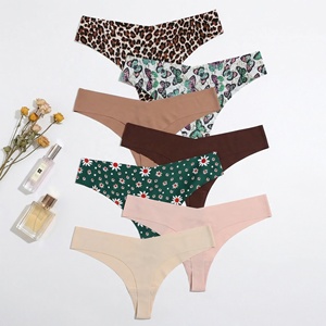 Venta al por mayor en stock OEM: Bragas de una pieza de <span class=keywords><strong>seda</strong></span> helada de poliamida y nailon sin costuras, tanga, lencería, bikini para mujer - Product Image 2