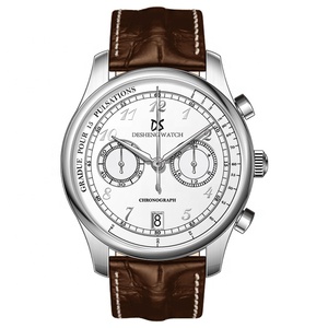 Fabricant de montres OEM, chronographe, mouvement <span class=keywords><strong>VK64</strong></span>, montres de luxe, bracelet en cuir - Product Image 4