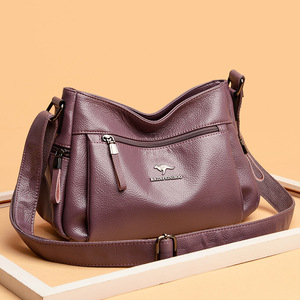 Portable PU <b>Leather</b> Women Shoulder <b>Bags</b> Travel Multi-Layer Classic <b>Soft</b> Surface Vintage - Product Image 1