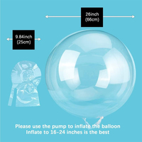 Ballons transparents de 26 pouces, grands, pré-étirés, à col large, pour la création de fleurs ou de bulles, pour la décoration de fêtes, ballons Bobo transparents à col large