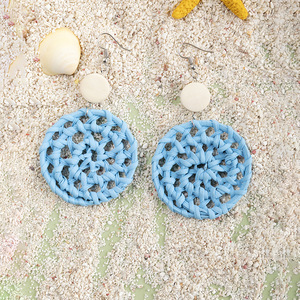 Boucles d'oreilles clous élégantes en rotin tressé à la main style ethnique bohème 2025 pour <span class=keywords><strong>femme</strong></span> – Idée cadeau tendance - Product Image 5