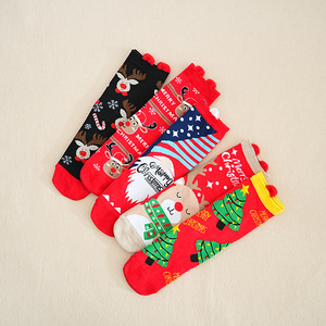 Calcetines de media pantorrilla para otoño e invierno, con diseño navideño de dibujos animados de Papá Noel, renos y copos de nieve, para mujeres y hombres. - Product Image 4