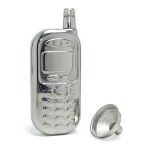 Flacon rétro en métal de 3oz en forme de téléphone portable, bouteille en forme d'entonnoir, récipient à boisson en acier inoxydable, flacon de hanche créatif en forme de Mobile - Product Image 1
