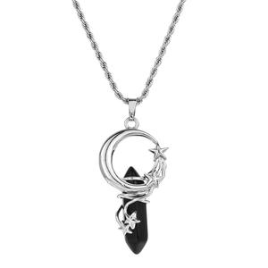Collier pendentif hexagonal en cuivre avec étoile et lune pour la méditation des chakras et le yoga - Product Image 2