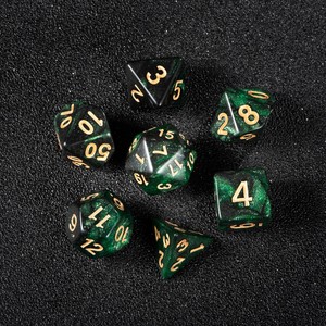 Venta al por Mayor de Fábrica, Dados Personalizados con Logotipo Grabado en Verde, Dados Acrílicos Poliédricos D6 de 16 mm, Juego de Dados de Casino - Product Image 1