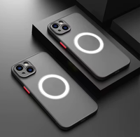 Étui de téléphone en TPU antichoc avec charge magnétique sans fil et béquille pour les séries 17/16/15/14/13/12/11/8 Plus (Transparent Luxe)