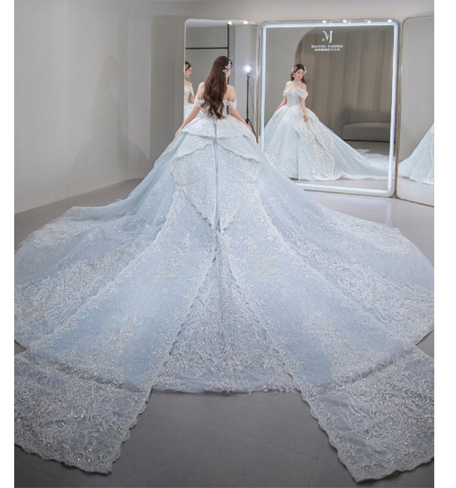 NEW ARRIVAL Beaded Wedding Dresses Blue for Women Blue Wedding Dress Light Blue  Wedding Dress| Alibaba.com