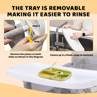 Chaise pliante pour bébé moderne et écologique avec pare-soleil et plateau repas, portable pour pique-nique, plage, camping, salle de bain