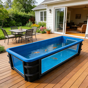 Bassin rectangulaire en fibre de verre (FRP) pour poissons, carpes koï, poissons rouges, bassin extérieur pour patio, bassin d'élevage pour aquaculture et élevage de crevettes - Product Image 3