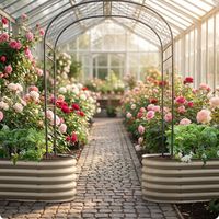 Kit de Jardinière Surélevée en Acier Galvanisé Thermolaqué pour Extérieur, Bac à Plantes Métallique pour Légumes, Résistant à la Rouille, Modulaire pour la Maison