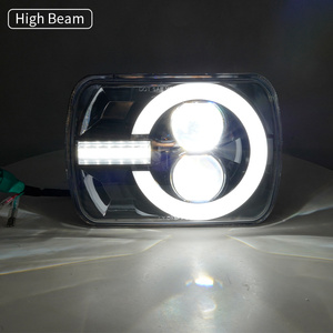 Phares LED rectangulaires <span class=keywords><strong>H4</strong></span> 6000K double faisceau (phares de croisement/route) 5x7 7x6 pour Jeep Wrangler YJ Cherokee XJ H6054 H5054 H6054LL 69822 6052 - Product Image 3
