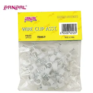 Cable Clip With Nail White Round Management Wire Clip 4mm 6mm 8mm 10mm 12mm