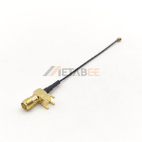 Adaptateur coaxial RP SMA femelle vers UFL, câble RG1.13 0.81mm RG316, pigtail à sertir à 90 degrés