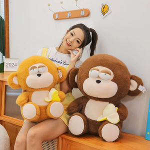 Petite poupée singe assise sur une banane, jouet en peluche, hauteur 35-65 cm, nouvelle décoration pour la maison, poupée en tissu, idéale comme cadeau de fête - Product Image 3