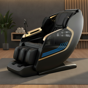 Dual 4D KI-gesteuerter Massagesessel Ganzkörper-Beinmassage mit Airbag Doppelte Wadenrollen Fuß-SPA Taillenheizung Bionische Hand Bluetooth - Product Image 1