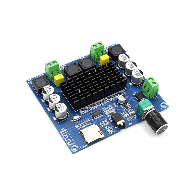 XH-A105 Blue  Tooth 5.0 TDA7498 Digital Amplifier Board 2x100W Stereo Audio AMP Module Support TF Card AUX