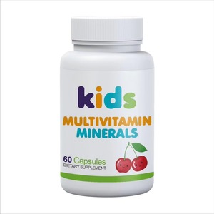 VitaHall OEM Cápsulas Multivitamínicas e Minerais para Crianças - 60 Cápsulas Suplemento de Vitaminas/Minerais Sem Cores Artificiais - Product Image 1