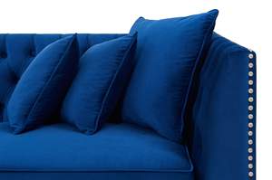 Luxury Blue <strong>Crushed</strong> <strong>Velvet</strong> <strong>Sofa</strong> Fabric Sectional Chesterfield <strong>Sofa</strong> Set Design for Living Room - Product Image 4