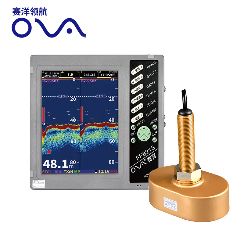 Ova detector de peixes, detector de peixes profundo ultrassom 1kw sonda de profundidade