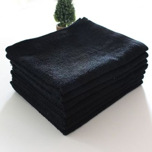 Lot de 10 serviettes noires extra-longues en pur coton, fines et absorbantes, adaptées aux salons de beauté, aux salons de coiffure, aux bains de pieds, aux saunas - Product Image 2