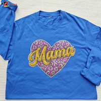 Patchs personnalisés en gros pour vêtements, grands, pour les fêtes de Mardi Gras, avec lettres « Mama » en paillettes et broderie chenille, à coudre ou thermocollants