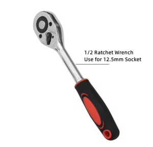 1/2 "24 dents en acier chromé 35K robuste 12.5mm douille réparation de voiture réglable clé à cliquet à dégagement rapide bidirectionnelle - Product Image 4