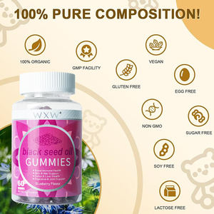 Aceite de semilla de cúrcuma negro vegano gomitas de vitamina WXW, gomitas de digestión para estimular la salud inmunológica para adultos recién nacidos excluidos - Product Image 4