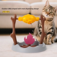 Lanceur de nourriture pour animaux de compagnie, fonctionne avec des aliments secs granulaires et des cubes lyophilisés, apparence de dinosaure mignon, jouet d'enrichissement et d'entraînement pour animaux de compagnie