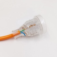 Rallonge électrique certifiée SAA de 15 m, orange, 10A, durable, pour usage extérieur, avec prise haute visibilité pour appareils électroménagers