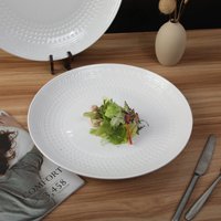 Assiette plate ronde en mélamine, motif uni, qualité alimentaire, style moderne minimaliste, modèle luxe léger LV-PRM14