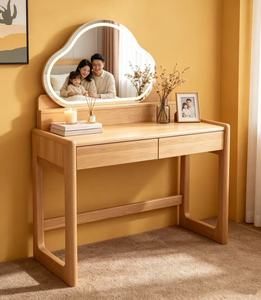 Premium Oak Dressing Table Cloud Shaped LED <b>Light</b> <b>Mirror</b> Double Drawer Bedroom Makeup <b>Vanity</b> Desk - Product Image 6