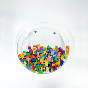 Acrylic Wall Mounted Display <b>Box</b> <b>Round</b> 35x10.5x35 Cm Storage Organizer For Office Wall Mounting - Product Image 2