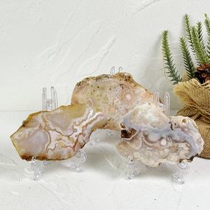 卸売クリスタル 天然石 ピンクフラワーアゲートスラブ 桜瑪瑙スライス クリスタルクラフト用 - Product Image 3