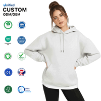 Hoodie Wanita Oversize Custom, 100% Katun Rajut Berkualitas Tinggi, Sweatshirt Polos Berkerudung untuk Wanita, Pakaian Kasual